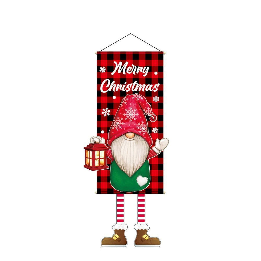 Gnome Print Hanging Tapestry, Christmas & Halloween Festival Home Party Decoration Supplies, 110*40cm