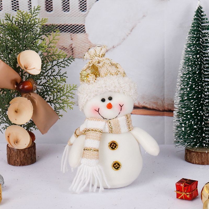 White Snowman Plush Doll, Christmas & Halloween Home Decoration Ornament, Holiday Gift