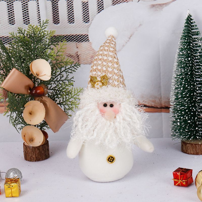 White Elder Figure Plush Doll, Christmas & Halloween Indoor Scene Decor, Festive Present