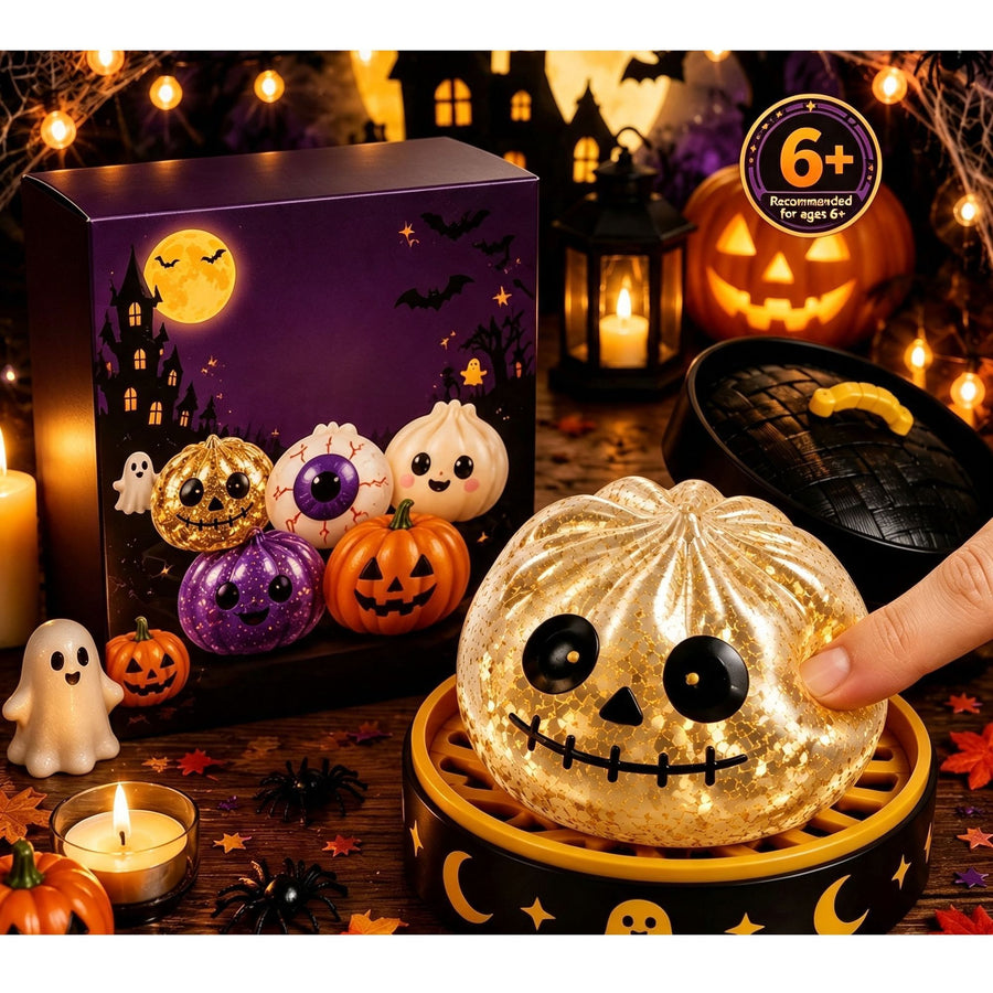 Squeeze Stress Relief Squishy Toy, Halloween Themed Grab Toy, Christmas & Halloween Gift Set, Skull Figure Design