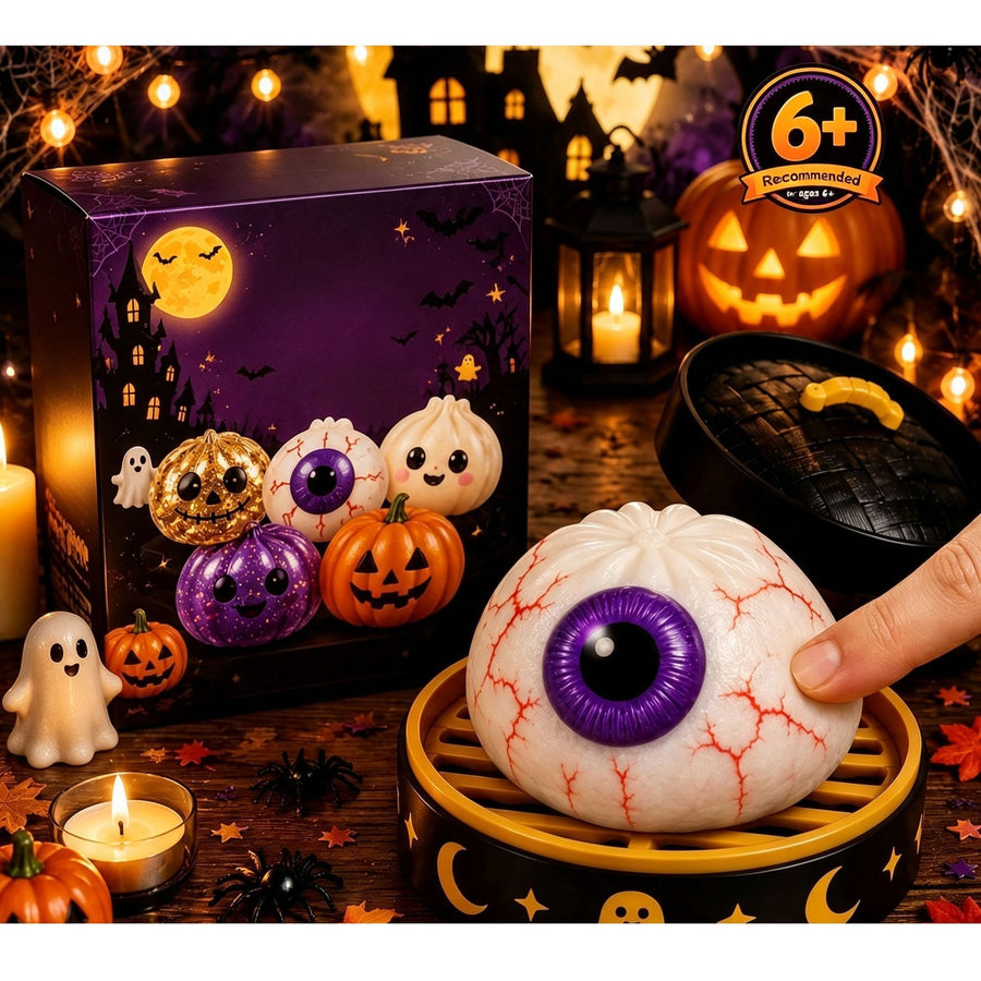 Halloween Squishy Fidget Toy, Anxiety Relief Hand Squeeze Toy, Christmas Holiday Present, Creepy Dark Eyes Style