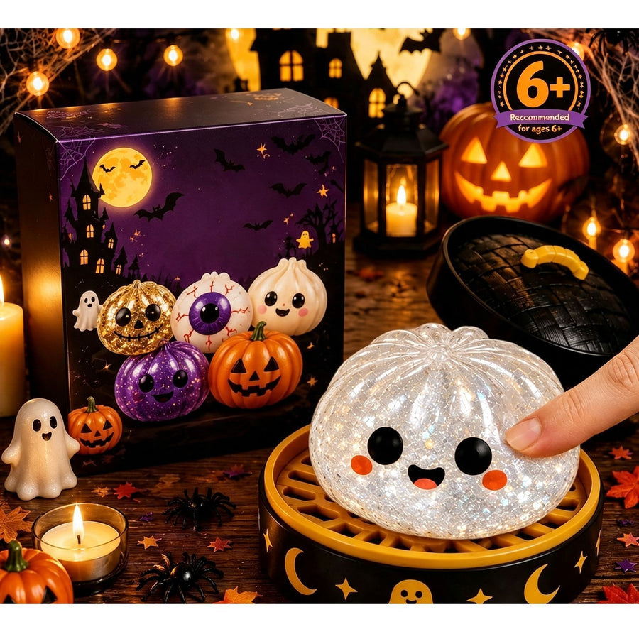 Cute Ghost Squishy Squeeze Toy, Stress Relief Sensory Toy, Christmas & Halloween Party Decor Gift, Lovely Ghost Design