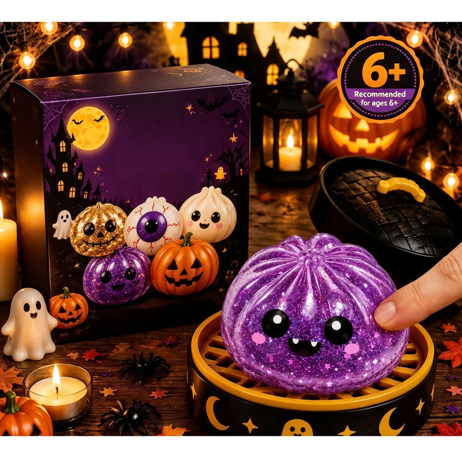 Purple Ghost Squishy Stress Toy, Portable Hand Grab Fidget Toy, Christmas & Halloween Festival Gift Ornament