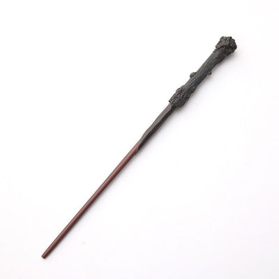 Resin Magic Wand With Built-in Metal Core, Cosplay Prop For Halloween & Christmas Party, Style 1, Black Gold Stamping Ribbon Gift Box