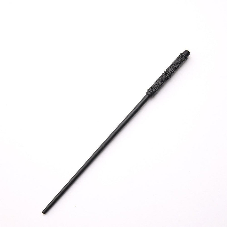 Matte Resin Wizard Wand With Integrated Metal Core, Christmas & Halloween Cosplay Prop, Style 8, Black Gold Stamping Ribbon Gift Box