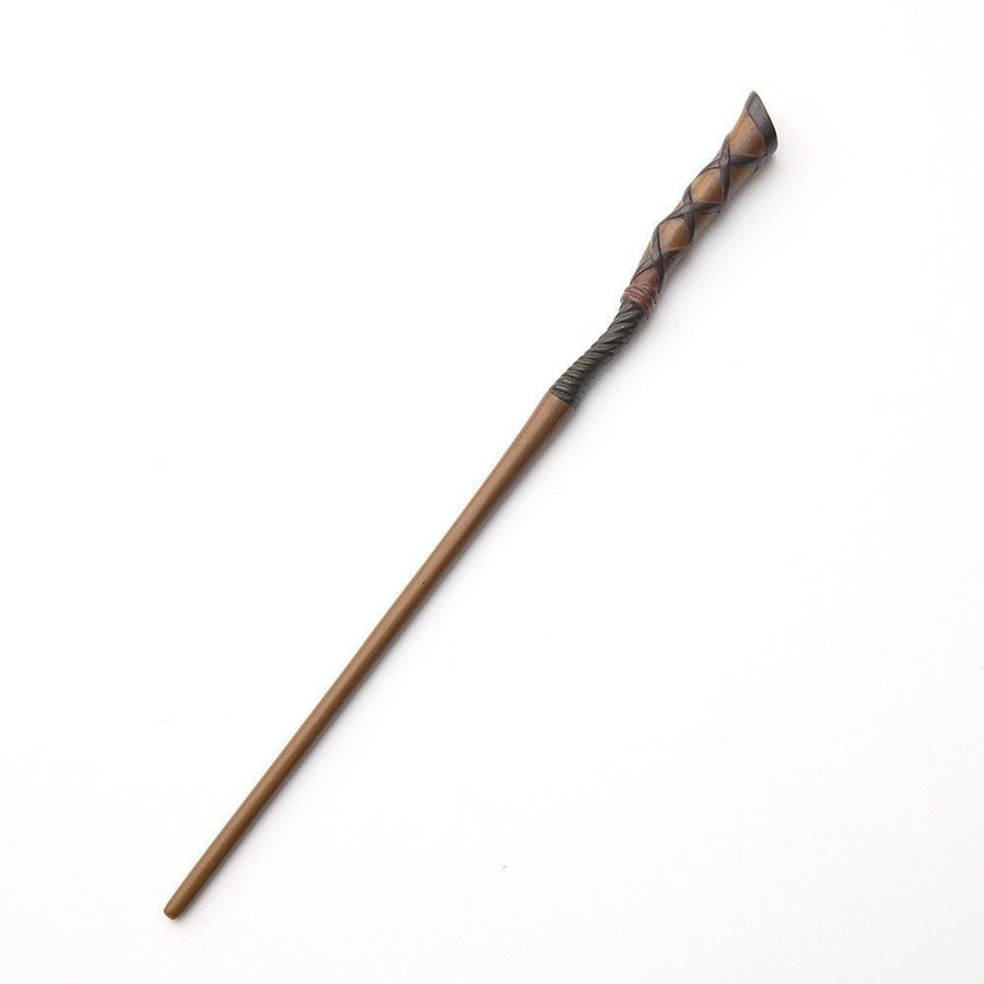 Symmetrical Resin Wizard Wand With Metal Core, Twin Character Holiday Cosplay Accessory, Style 28, Black Gold Stamping Ribbon Gift Box