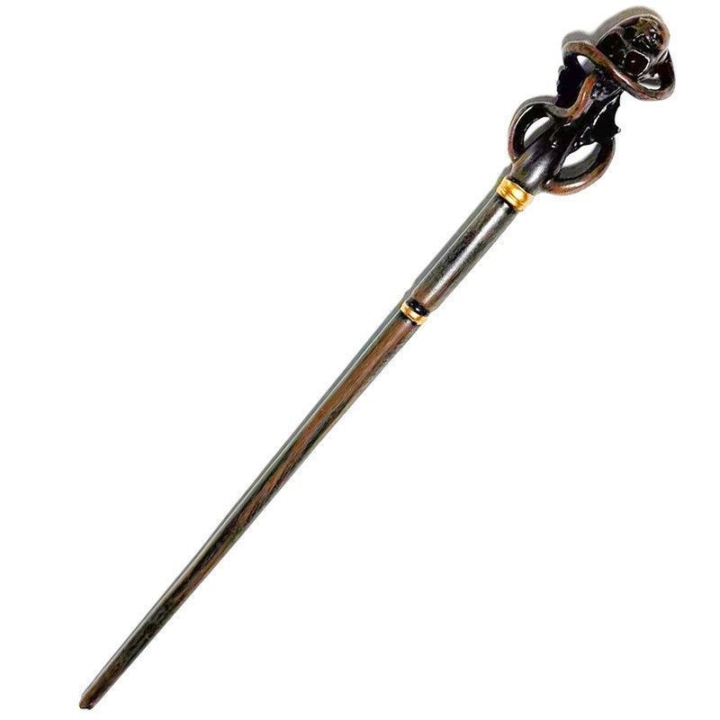 Spooky Themed Magic Wand, Hidden Metal Support Frame, Halloween Scene Ornament, Style 30, Red Gold Stamping Ribbon Gift Box