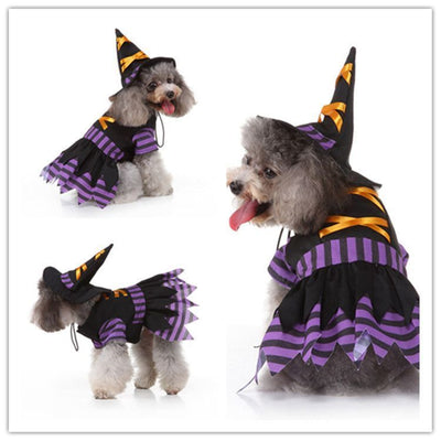 XL Size Black Orchid Pet Costume, Fancy Dress for Halloween & Christmas, Lightweight for 7-10 kg Dogs and Cats