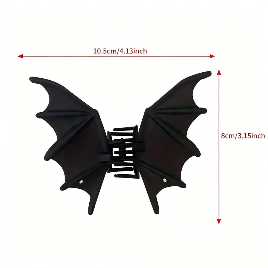 Halloween & Christmas Matte Black Bat Design Metal Hair Claw, Stylish Back Section Hair Clip For Festival Outfits