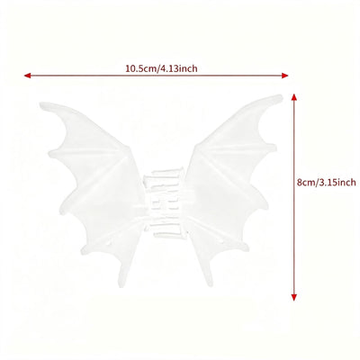 Halloween & Christmas Matte White Bat Alloy Shark Clip, Elegant Updo Hair Accessory For Holiday Gatherings