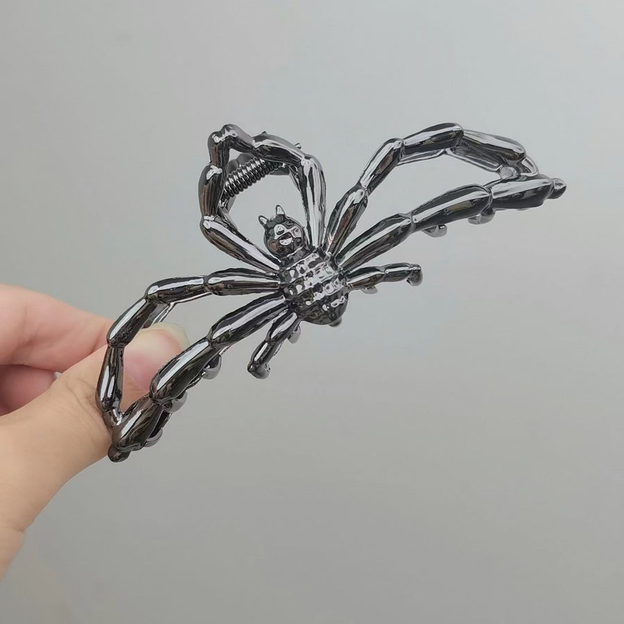 Halloween & Christmas Gun Black Spider Alloy Shark Clip, Unique Decorative Claw For Holiday Cosplay