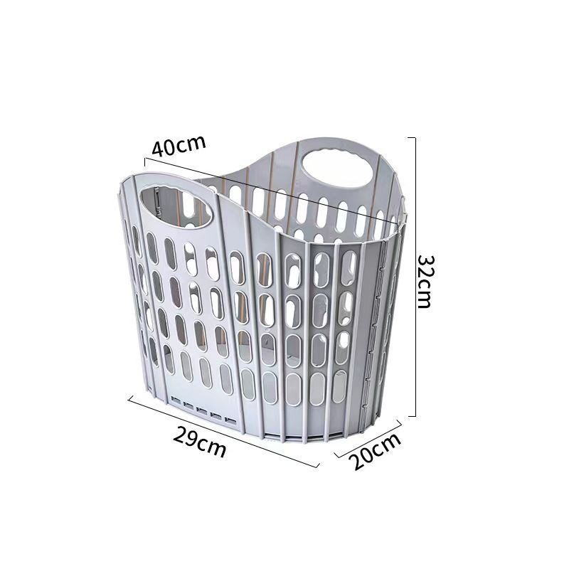 Small Hollow-out Clothes Storage Hamper, Grey Foldable Wall Hung Basket, Convenient Storage for Kids Room Clothing