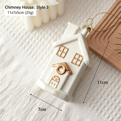 Festive Hanging Decor for Christmas and Halloween, Chimney House Shaped Ornament, Party Scene Layout Accessory