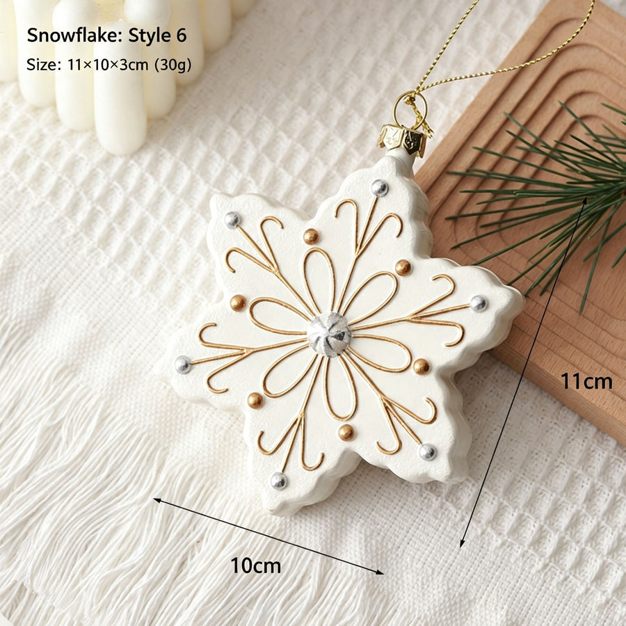 Snowflake Hanging Ornament, Holiday Decor Pendant Suitable for Christmas and Halloween Themed Layout