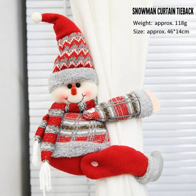 2Pcs Christmas Snowman Curtain Tiebacks