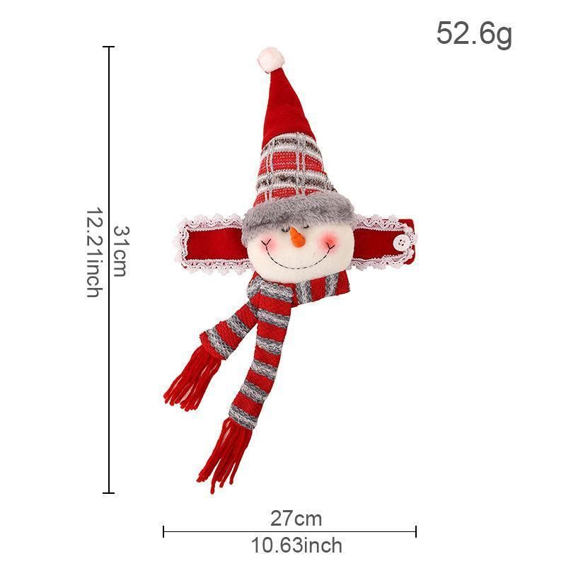 2Pcs Christmas Elastic Rope Snowman Curtain Tiebacks