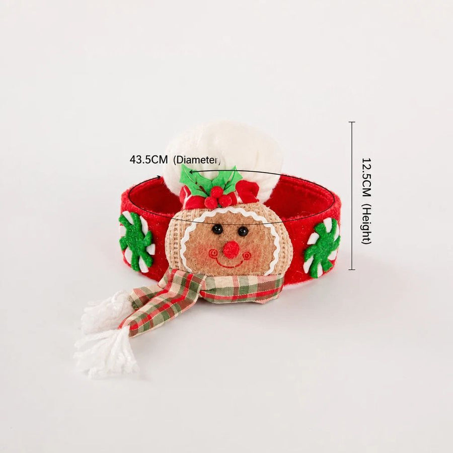 2Pcs Christmas White Hat Gingerbread Man Curtain Tiebacks