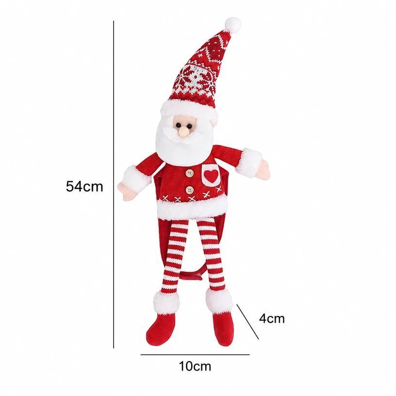 2Pcs Christmas Red & White Long Leg Santa Curtain Tiebacks