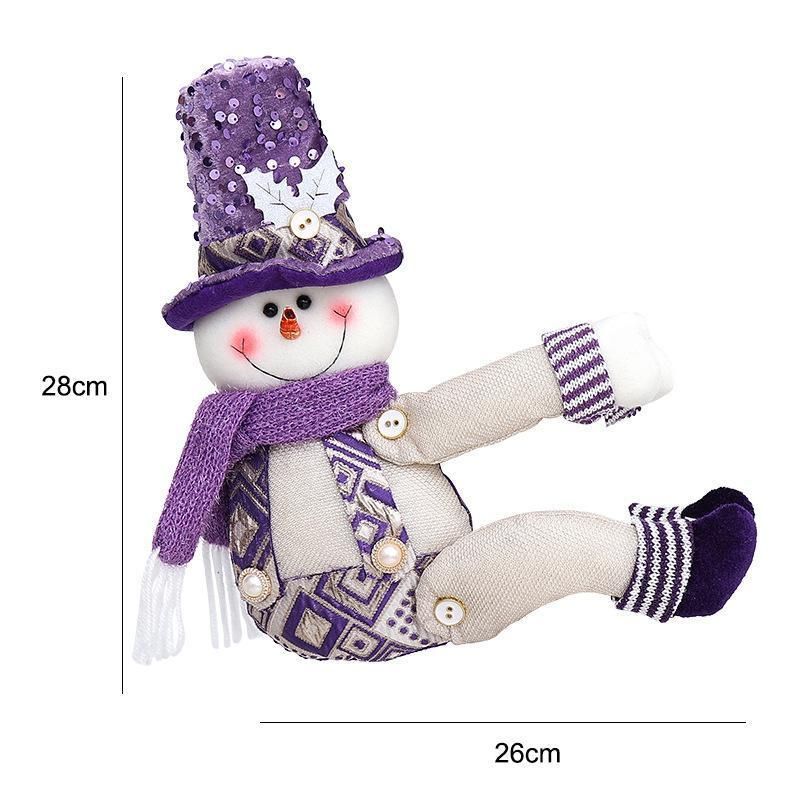 2Pcs Christmas Purple Snowman Curtain Tiebacks