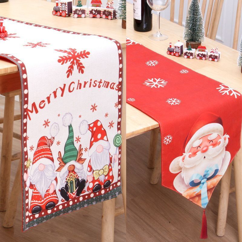 2Pcs Christmas Printed Table Runner 004