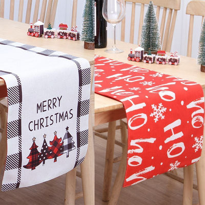 2Pcs Christmas Printed Table Runner 006