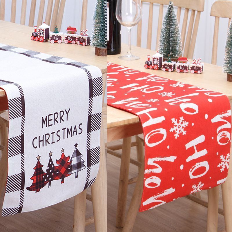 2Pcs Christmas Printed Table Runner 006