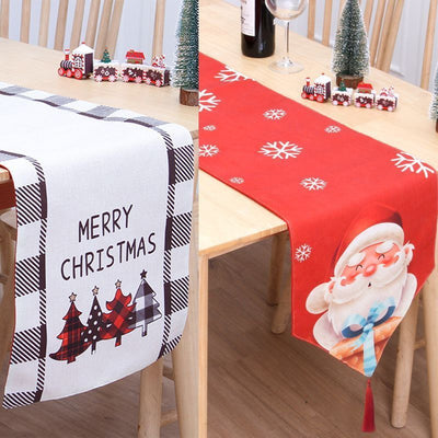 2Pcs Christmas Printed Table Runner 008