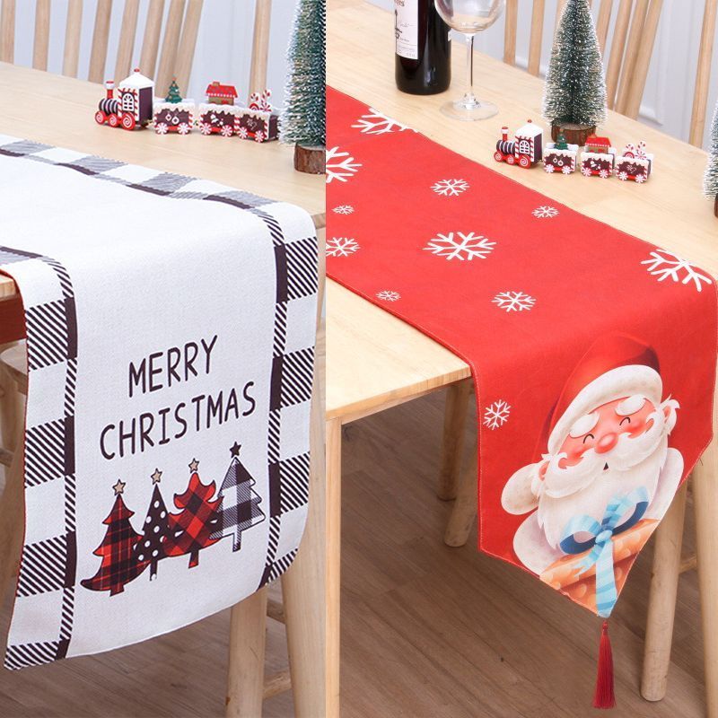 2Pcs Christmas Printed Table Runner 008