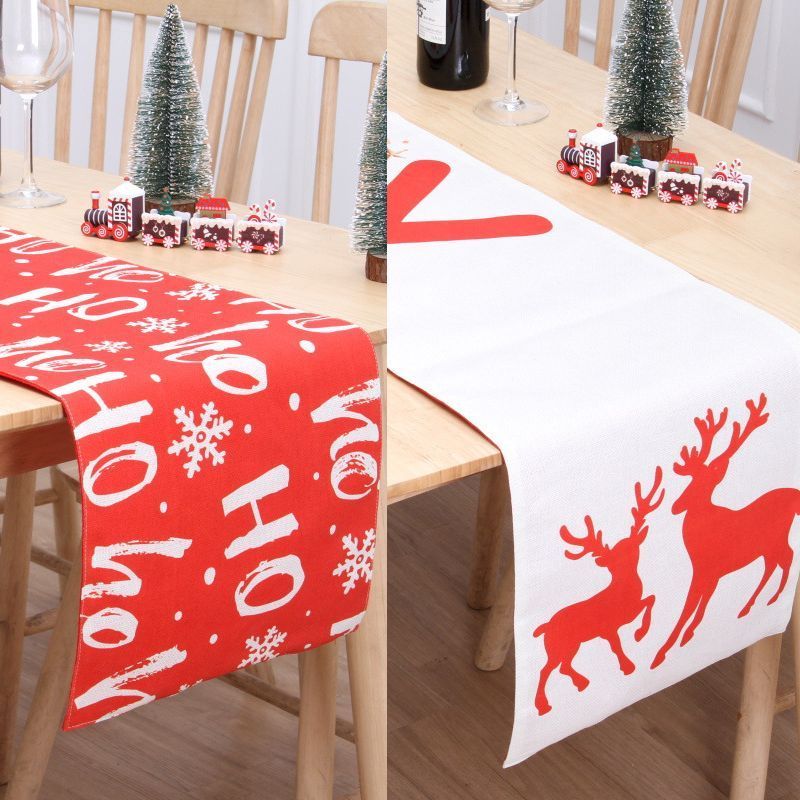 2Pcs Christmas Printed Table Runner 010