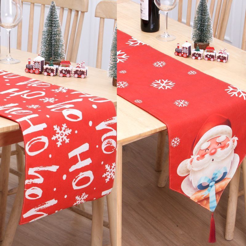 2Pcs Christmas Printed Table Runner 011