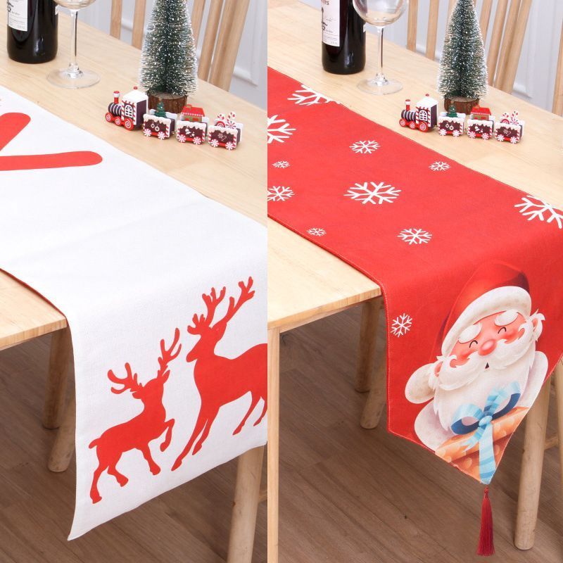 2Pcs Christmas Printed Table Runner 013