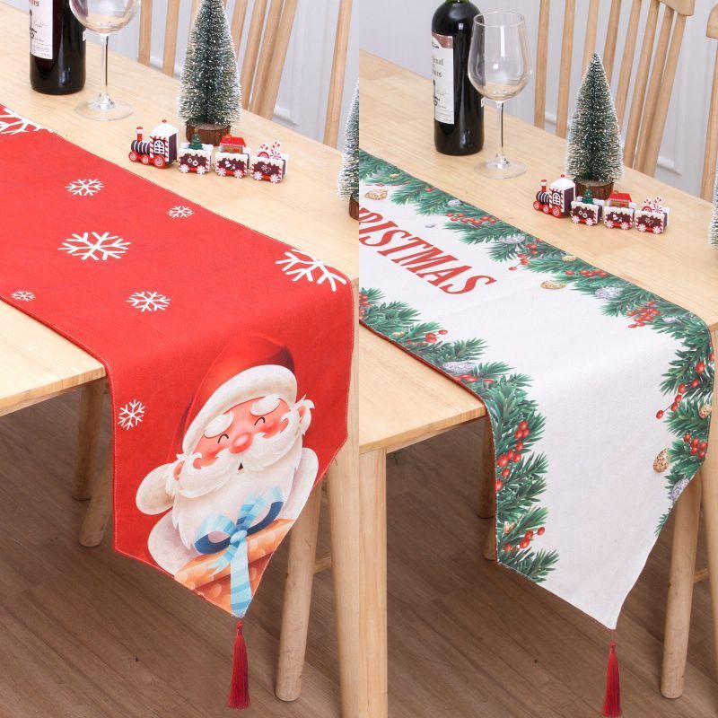 2Pcs Christmas Printed Table Runner 015