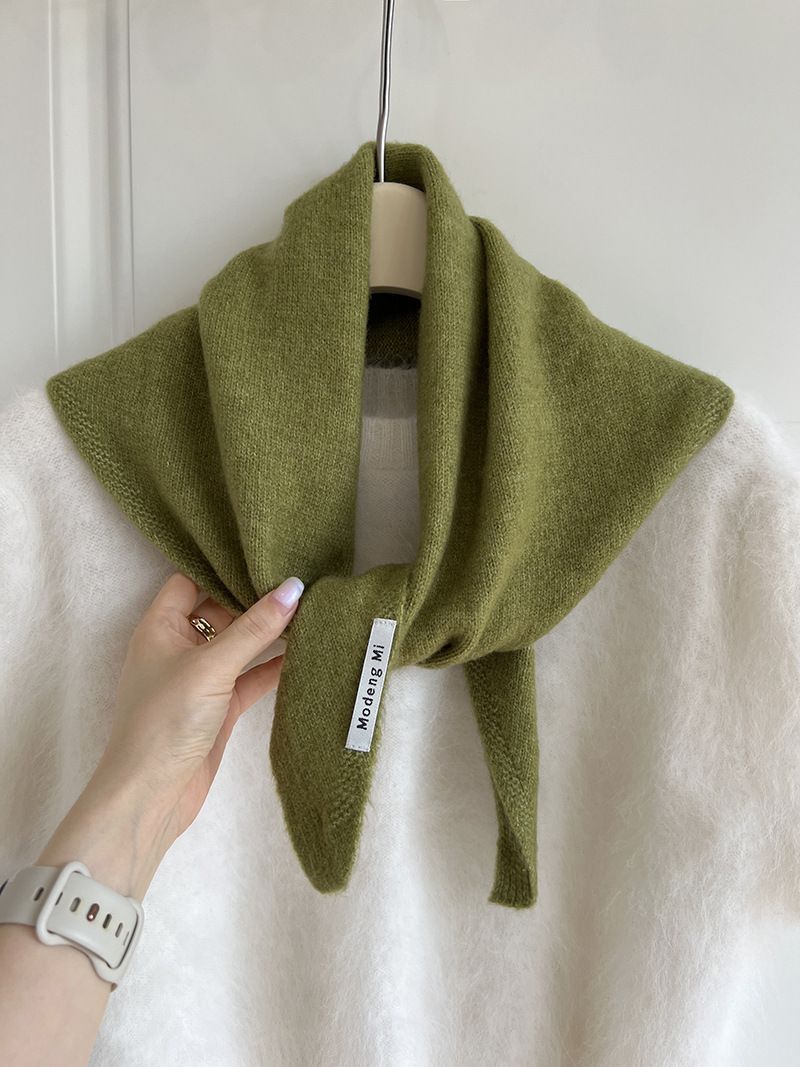 2pcs Fashion Warm Triangle Scarf - Green, 35×105cm