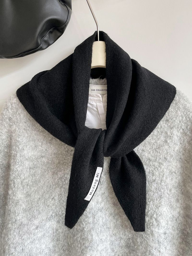 2pcs Fashion Warm Triangle Scarf - Black, 35×105cm