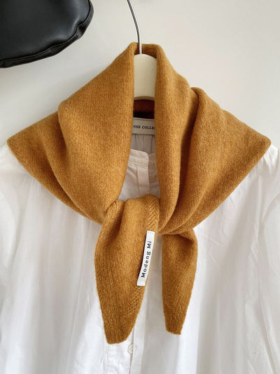 2pcs Fashion Warm Triangle Scarf - Orange Yellow, 35×105cm