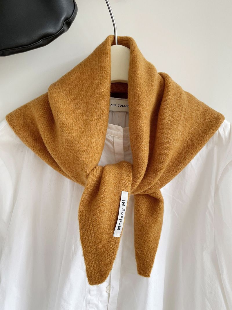 2pcs Fashion Warm Triangle Scarf - Orange Yellow, 35×105cm