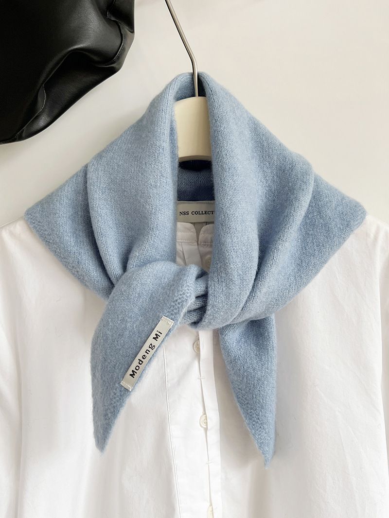 2pcs Fashion Warm Triangle Scarf - Light Blue, 35×105cm
