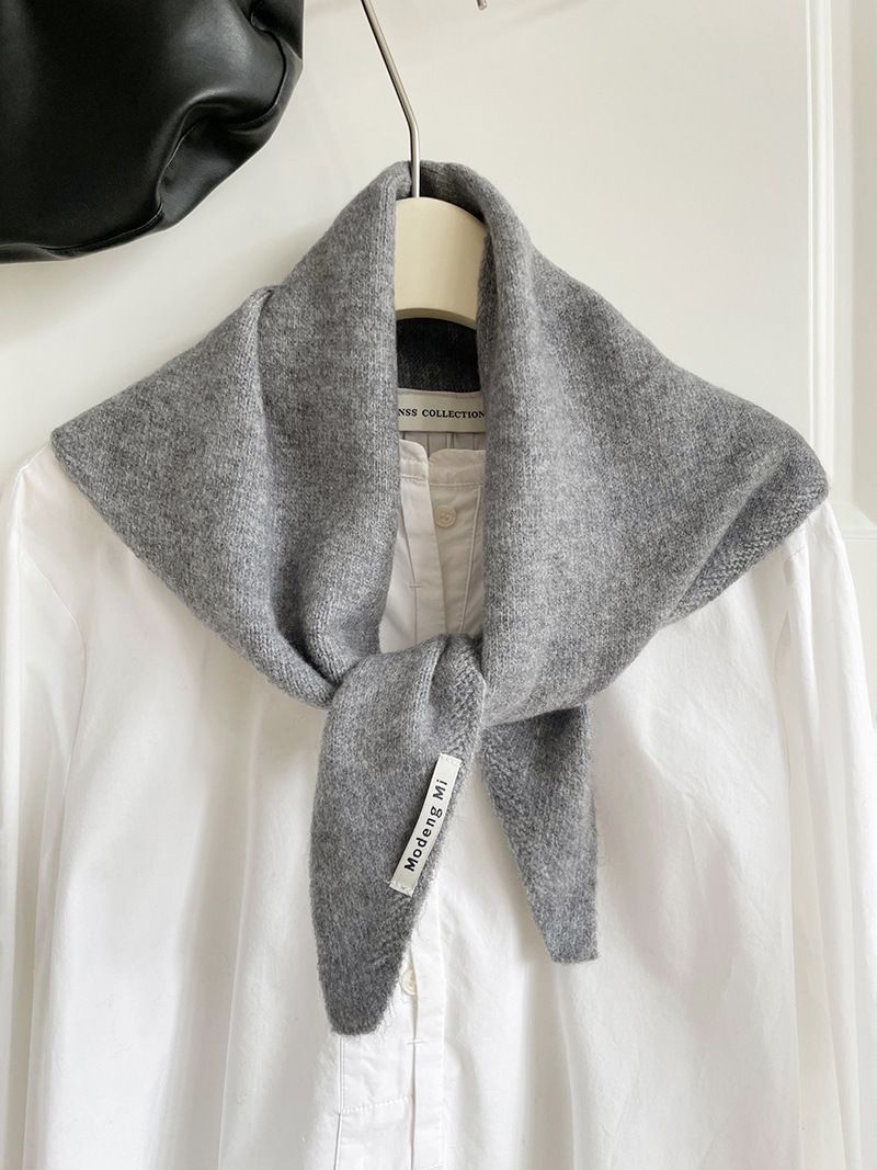 2pcs Fashion Warm Triangle Scarf - Medium Grey, 35×105cm
