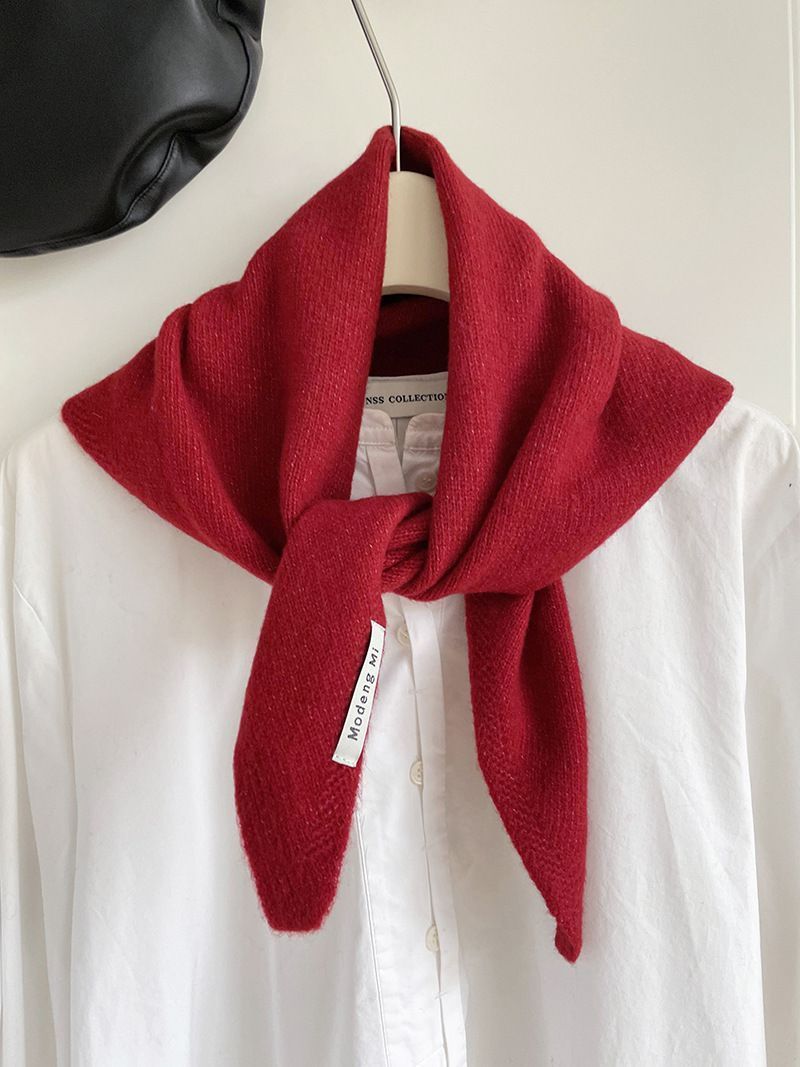 2pcs Fashion Warm Triangle Scarf - Burgundy, 35×105cm