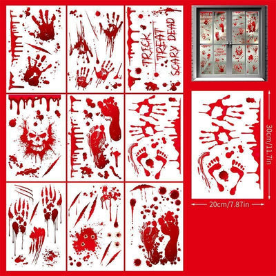 2Sets W2307 Halloween Static Window Stickers (9 Sheets Per Set)