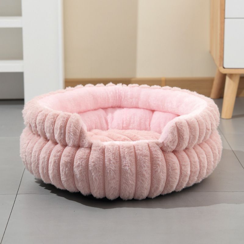 Notch Version Round Bed - Pink, Size L: 60×60×15cm