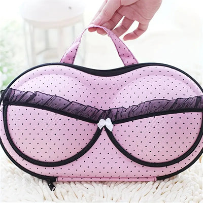 Fashionable EVA Bra Travel Storage Bag: Large Capacity Portable with Lid, Compression Resistant Anti Deformation, Essential for Business Trips, Beautiful and Practical/Foundation black spot