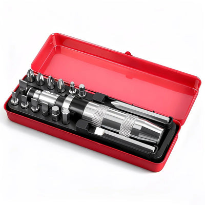 16-Piece Manual Impact Screwdriver Set: One Tap to Loosen, One Turn to Tighten, the Universal Tool for Home and Auto Repair
