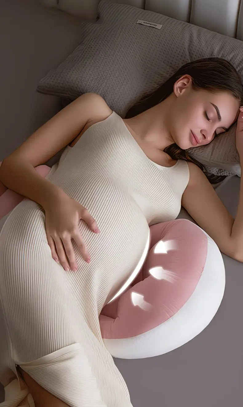 Pregnancy Belly & Back Support Pillow, Adjustable & Fully Machine Washable, High Elasticity & Long-Lasting Shape, Relieves Aches and Pains During Pregnancy./Cindy powder
