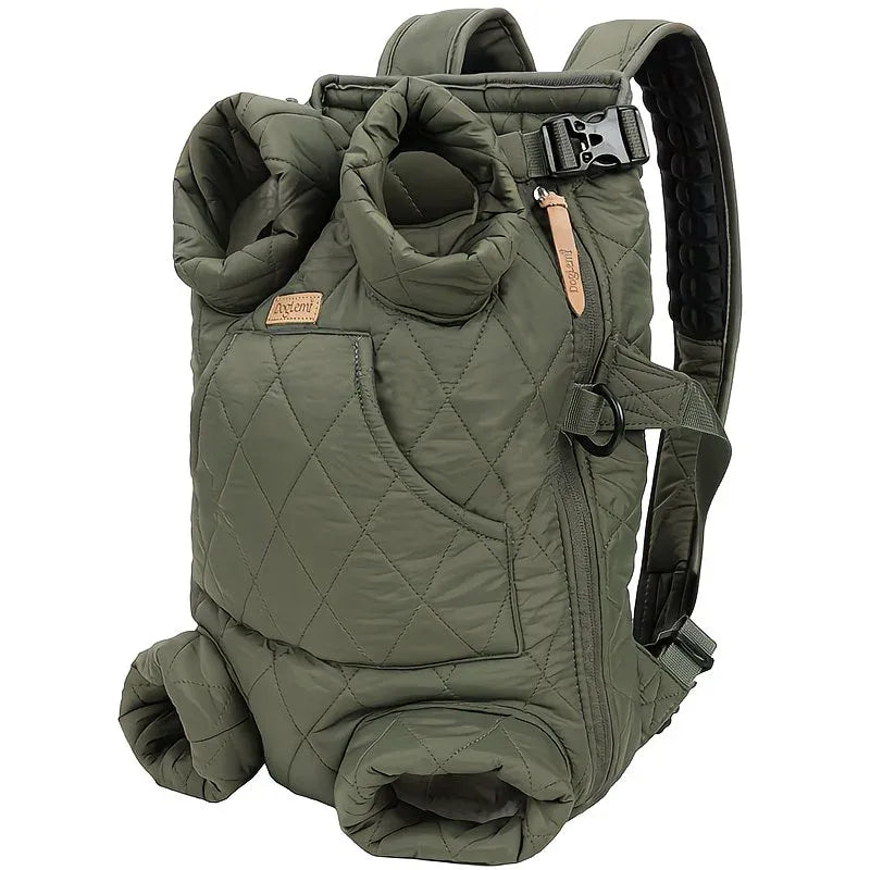 Winter Pet Front Pack: Warm, Lightweight, Hands-Free, Cozy Companion for Every Journey/pitch green