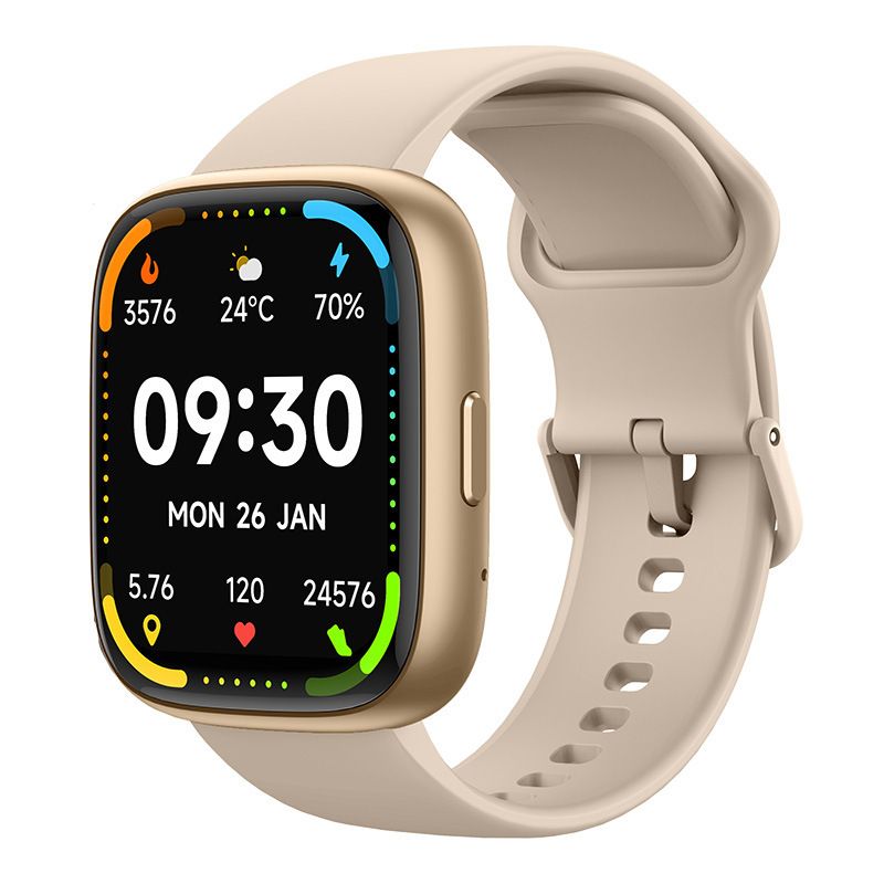 Smartwatch Voice Assistant Bluetooth Calling Health Monitoring Step Tracking  Message Alerts/golden