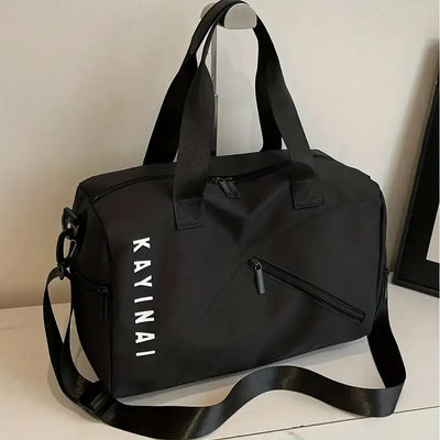 KAYINAI Travel Bag: 20-35L Spacious Storage, Independent Shoe Compartment for Dry/Wet Separation, Lightweight Hand-Carry/Crossbody 2-in-1./black