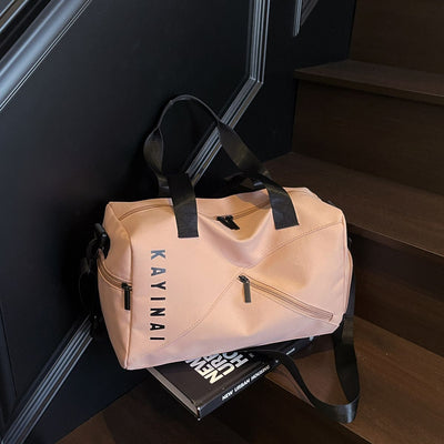 KAYINAI Travel Bag: 20-35L Spacious Storage, Independent Shoe Compartment for Dry/Wet Separation, Lightweight Hand-Carry/Crossbody 2-in-1./PINK