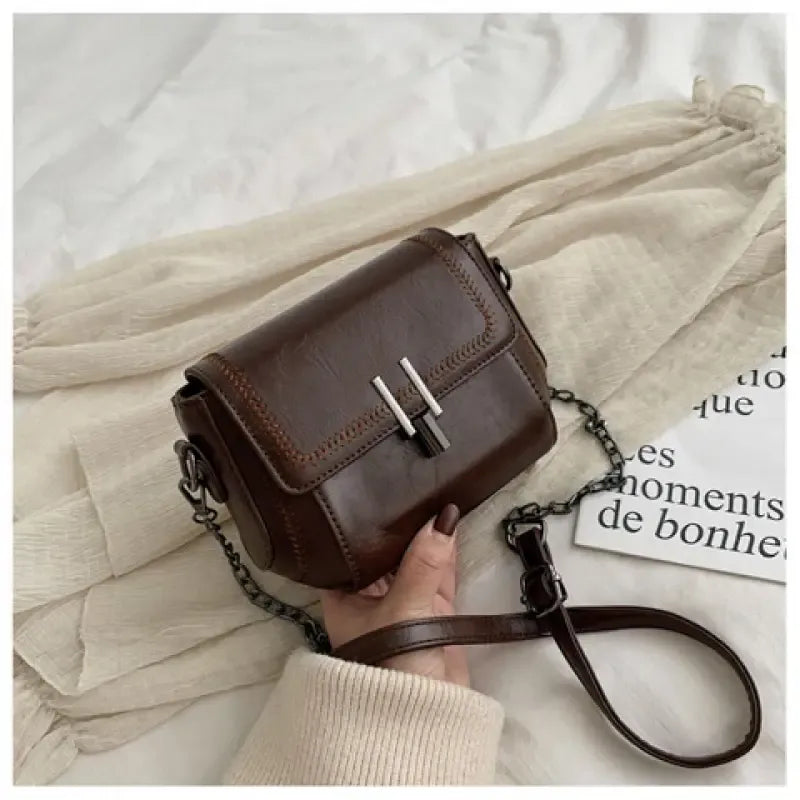 Trendy Vintage Mini Bag | PVC Light Travel, Go Freely — Commute & Outdoor Dual-Purpose Crossbody Shoulder Bag./brown