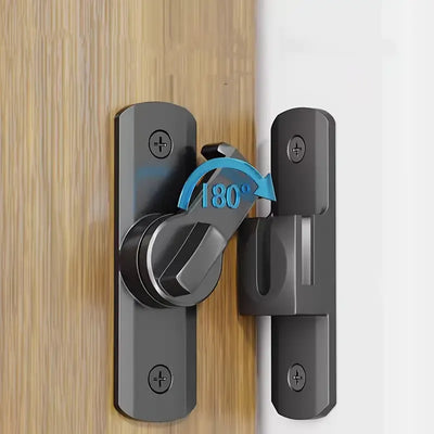 Aluminum alloy baked paint barrel bolt lock, 180° rotation universal left/right, double self-locking anti-pry, practical choice for multi-scenario door security!/black
